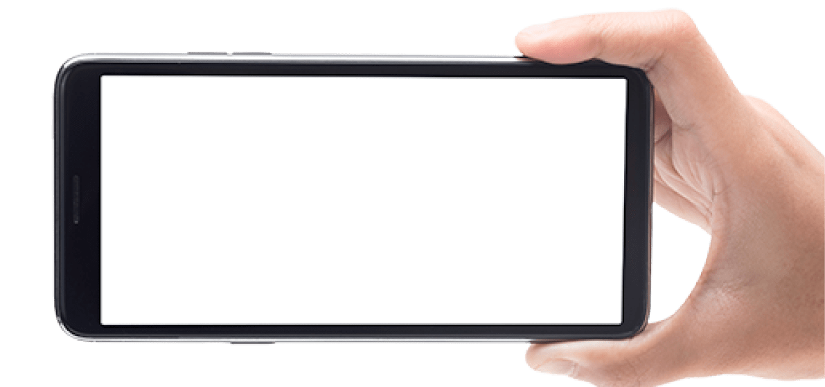 Woman hand holding the black smartphone mockup for your design.