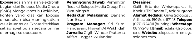 Expose adalah majalah elektronik bagian dari Solopos Media Group (SMG). Mengekspos isu kekinian, konten yang disajika...