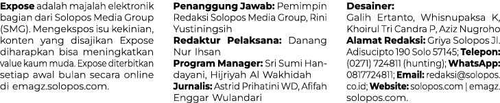 Expose adalah majalah elektronik bagian dari Solopos Media Group (SMG). Mengekspos isu kekinian, konten yang disajika...